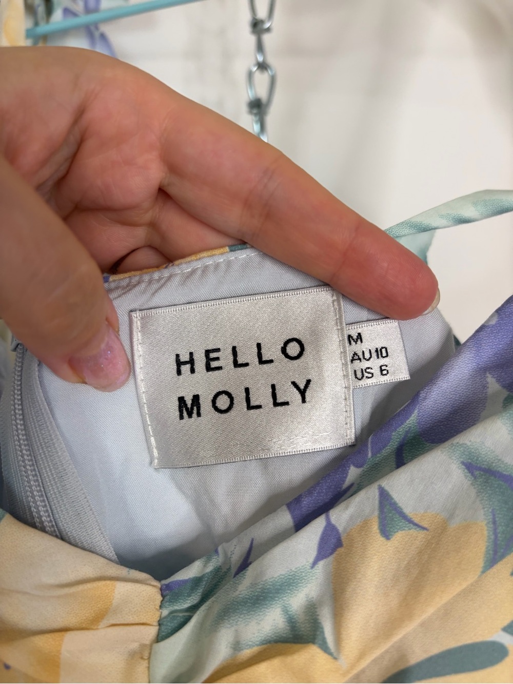 Hello Molly Pastel Yellow & Lavender Tie-Shoulder Midi Dress - Picture 8 of 9